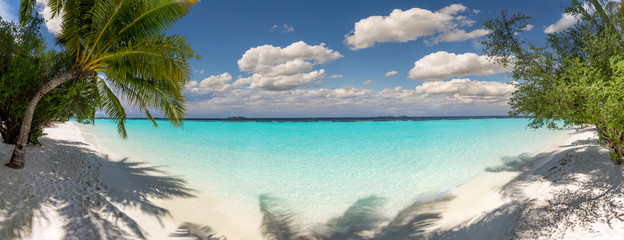 Beach panorama at Maldives