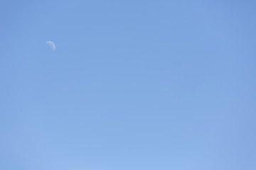 Blue sky and the moon