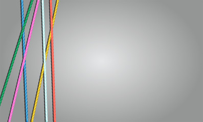 Colored cottone thread background, vector illustration with copy space