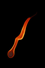 fireball with flame isolated on black