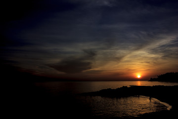Fototapeta premium Beautiful sunrise from the sea