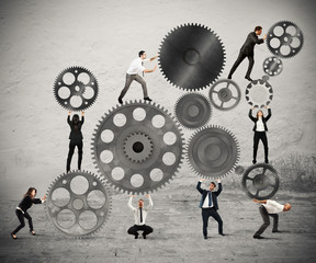 Teamwork of businesspeople