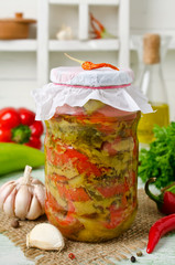 Delicious homemade pickled sweet peppers winter preserve