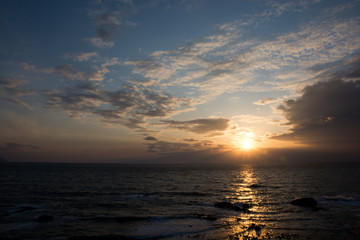 Fototapeta na wymiar 日本海の夕陽