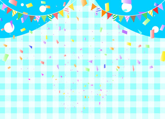 バルーン フラッグ ギンガムチェック背景 Wall Mural Kid A
