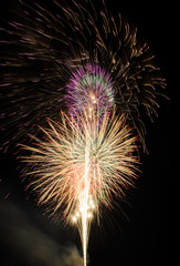 Colorful fireworks on black background