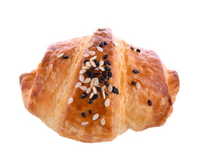 sesame bread on white background