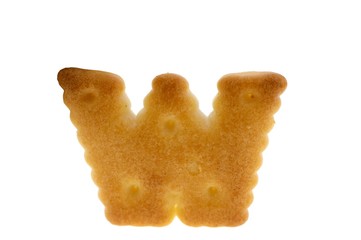 Alphabet cookie biscuits isolated on white background