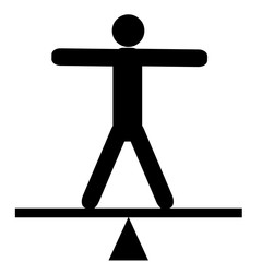 バランスを取る人のイラスト　黒