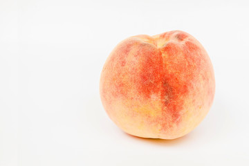 Ripe peach fruit on white background