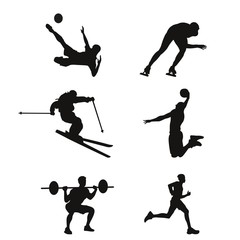 Men silhouettes with different sports