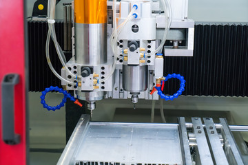 robot drill machine tool at mobile industrial manufacture factor
