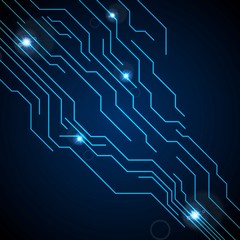 Dark blue circuit board technology background