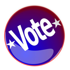 Glossy button with the word Vote