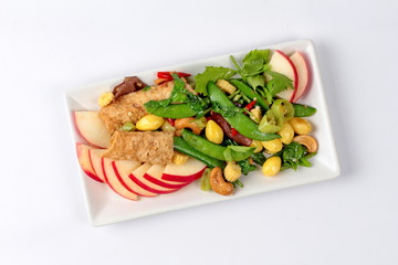 Chinese Vegetable festival  food as fried cashews nut and ginkgo with mixed vegetables,  