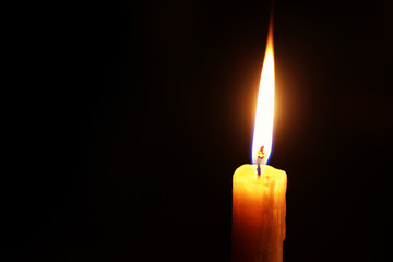 candle flame isolated on black