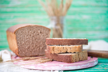 Homemade fresh rye bread
