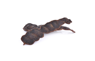 Obraz premium Acacia concinna or Soap bobs pod on white background