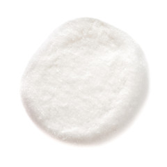Single Fluffy white marshmallow macro isolated over white backgr