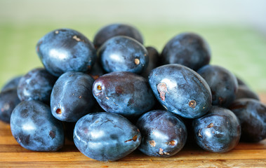Fresh plums in the kitchen