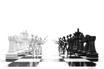 3d rendering Businessman fighting, playing chess © tigger11th