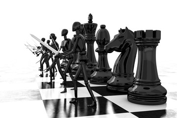 3d rendering Businessman fighting, playing chess © tigger11th