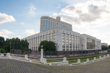 The White House of the Russian Government in a sunny day in Moscow