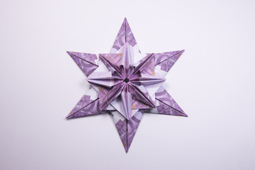 Obraz premium Money Origami snowflake