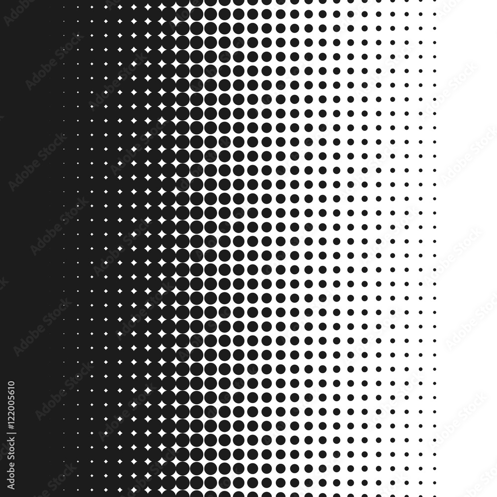 Poster dotted lines background vertical pattern gradient vector illustration, white and black halftone dots
