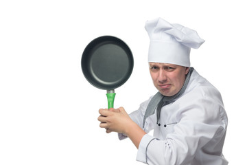 Chef is holding his instrument