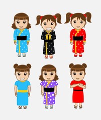 Japanese Girls Expressions and Dresses