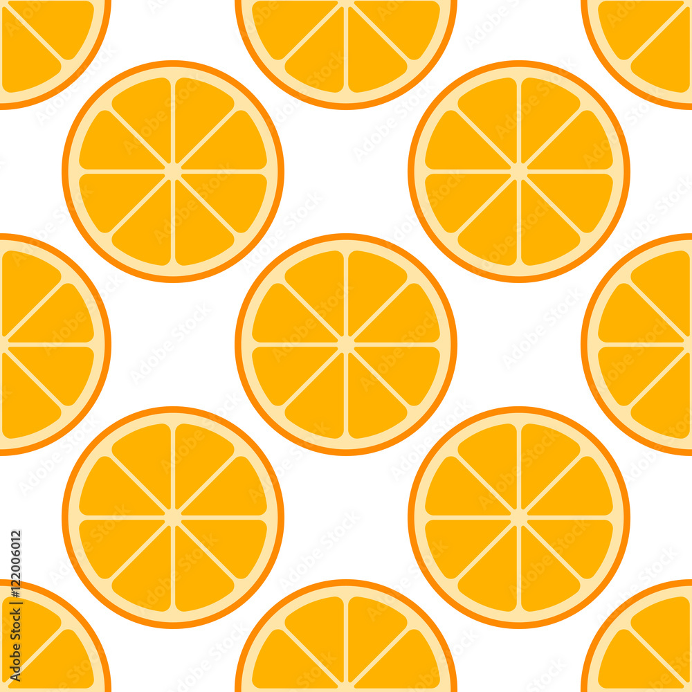 Poster orange slices vector seamless pattern