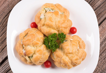 Delicious fresh profiteroles