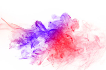 Fototapeta premium Abstract colorful fume waves over the white background.Soft focu