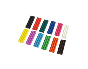 Obraz premium set of colored plasticine isolate on white background without shadows. easy to cut for your project