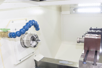 The CNC lath machine or the CNC turning machine without the work pieces