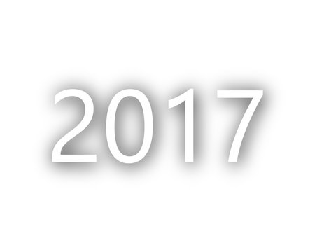Jahreszahl 2017 mit Schatten auf weiss