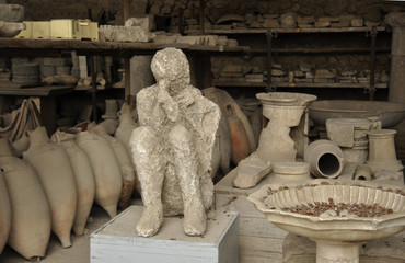 A victim of Vesuvio eruption on 79 AD in Pompeii