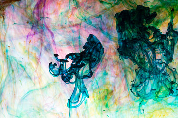 Fototapeta premium Acrylic colors and ink in water. Abstract background.
