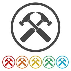 Hammer Icon with Color Variations