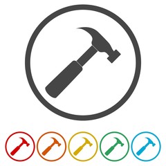 Hammer Icon with Color Variations