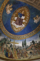 Obraz na płótnie Canvas Apse of Santa Croce in Gerusalemme church with fresco of Christ
