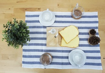 Breakfast on table