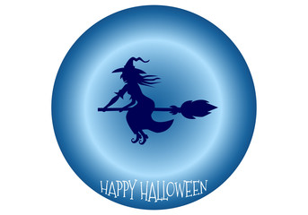 Happy Halloween icon scary on blue background
