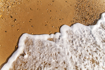 Lot of small foam bubble wave close background