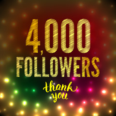 4000 followers 4K - obrazy, fototapety, plakaty