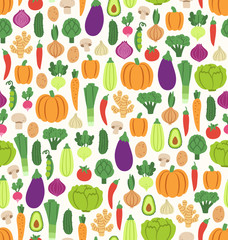 Flat vegetables seamless pattern