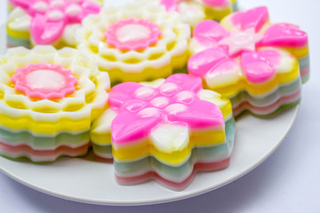 rainbow jelly in flower shape