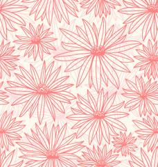 Pink flowers seamless pattern