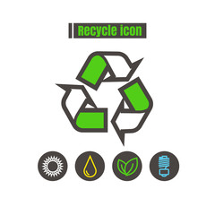 icons Recycle colorful design vector line black on white backgro
